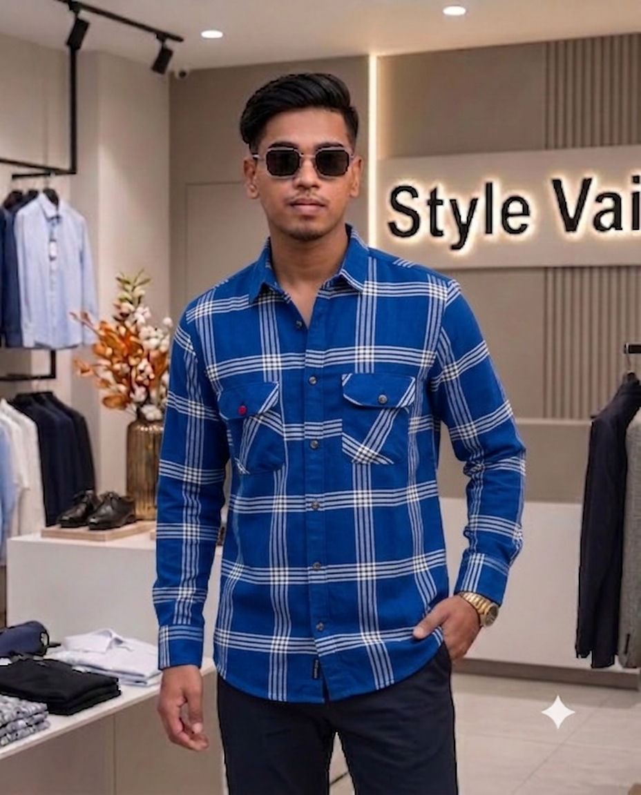 2 poket check shirt