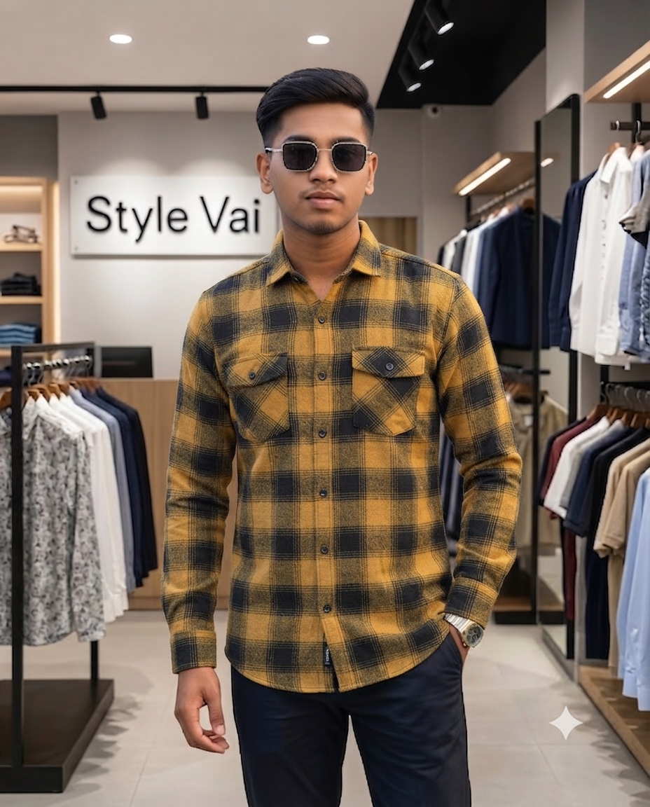 2 poket check shirt