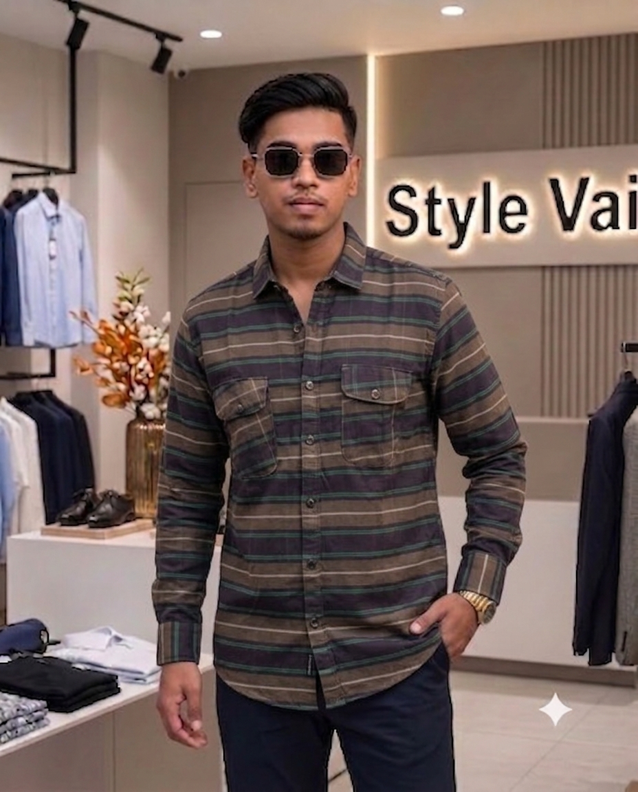 2 poket check shirt
