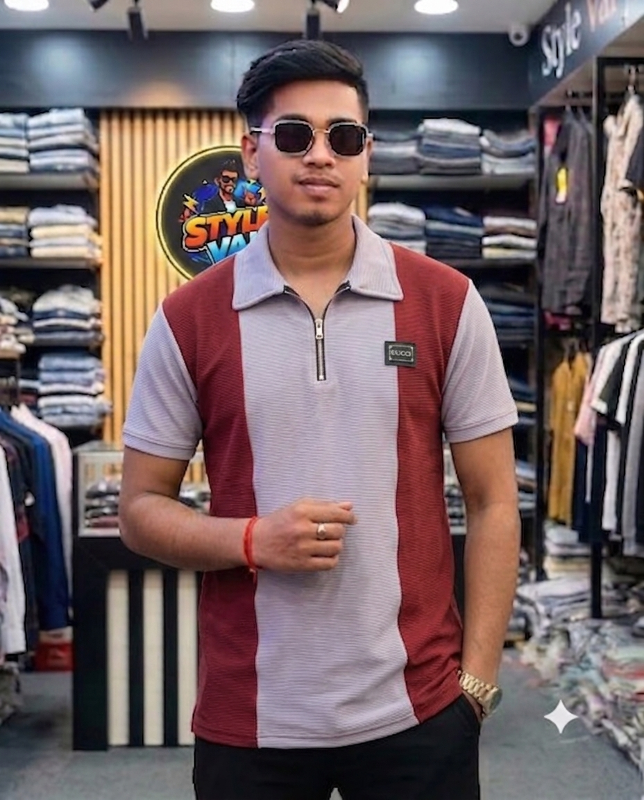 Polo zipper t-shirt